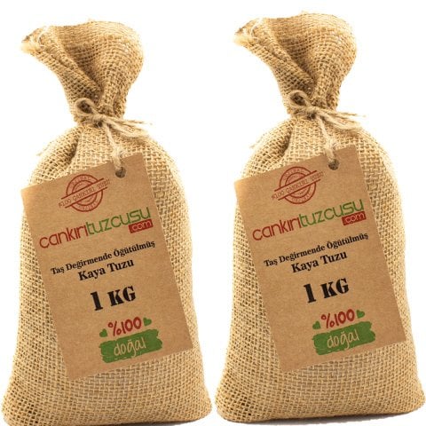 2 Adet 1 kg Öğütülmüş Kristal Kaya Tuzu