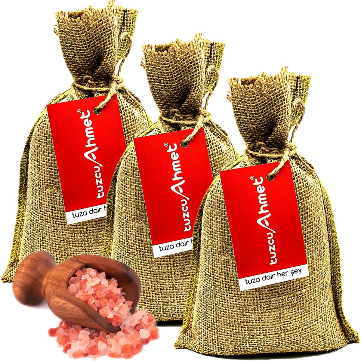 3 Adet 1 kg Granül Himalaya Tuzu Bez Torbada